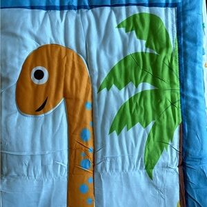 Dinosaur and Palm Tree Quilt